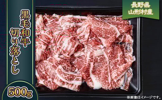 3605 長野県産 黒毛和牛 切落し 500g長野県山形村11000肉牛肉