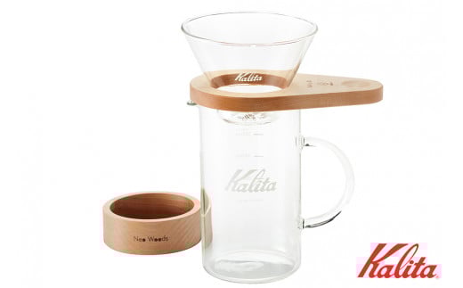カリタ ハンドドリップ しずく型セット (WDG-185)| kalita コーヒー コーヒー用品 木製 おしゃれ シンプル キッチン コーヒードリッパー サーバーセット 北欧 国産木材 ウェーブフィルター185(2