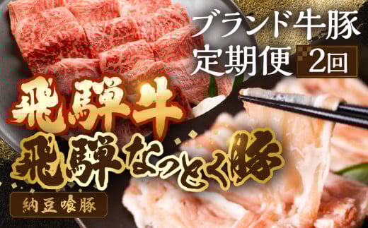 【定期便2回】 飛騨牛&納豆喰豚 お楽しみ定期便(しゃぶしゃぶ用、焼肉用)天狗 なっとく豚 飛騨牛 牛 牛肉 焼き肉 しゃぶしゃぶ 食べ比べ 定期便 2カ月 定期下呂温泉 おすすめ 豚肉 な