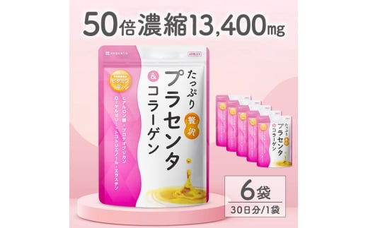 0024-101-01 プラセンタサプリメント たっぷり贅沢プラセンタ&コラーゲン 6袋 (6ヶ月)静岡県富士宮市24000鍋セット・総菜・加工食品その他 鍋セット・総菜・加工食品