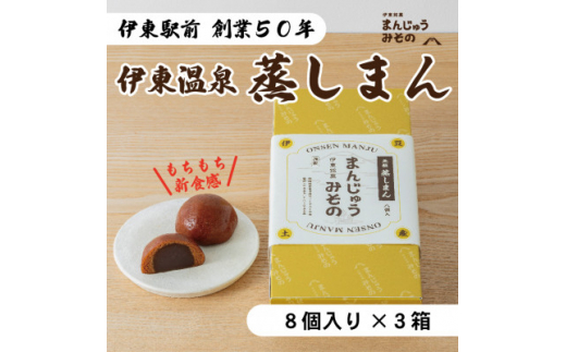 《創業50年》伊東温泉まんじゅう!元祖蒸しまん8個入×3【1539923】静岡県伊東市11000菓子・スイーツ饅頭・羊羹・大福