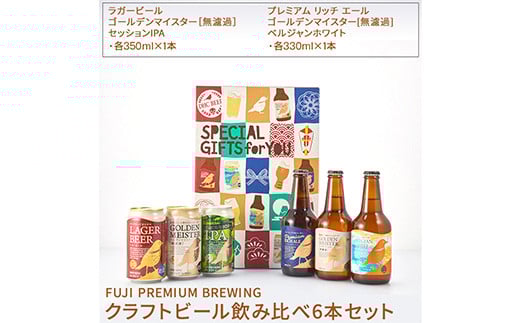 989.FUJI PREMIUM BREWING クラフトビール飲み比べ6本セット【お酒 ビール】静岡県御殿場市11000酒・アルコールビール・発泡酒