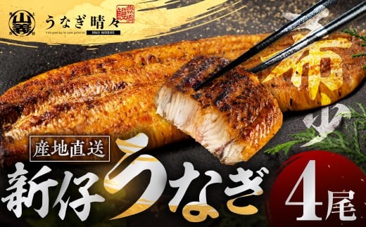 山義養魚の『うなぎ晴々』 4尾 希少  豊橋うなぎ 蒲焼 厳選 国産 新仔うなぎ 若うなぎ 鰻 簡易包装 ウナギ うなぎ 鰻 蒲焼 ギフト ひつまぶし 土用丑の日 ギフト 冷凍  丑の日 簡単調理 豊橋