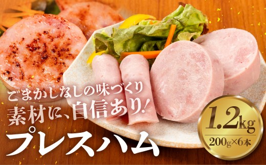 プレスハム 200g×6 計1.2kg ジューシー 国産 10000円 大容量 訳あり おかず 毎日の食卓に お弁当 デコ弁 晩酌 おつまみ サラダ ハムカツ クリスマス・年末年始のオードブルに愛知県豊橋市10000肉