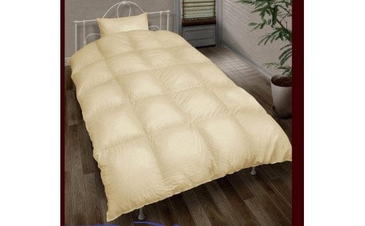 夏用ダウンケット(羽毛肌掛布団)シングルサイズ150×210 *ホック付き二枚合わせ対応可能 色:クリーム愛知県春日井市49000雑貨・日用品寝具・タオル