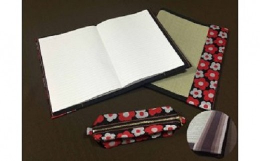 イ草が香る!ノートカバー、ファイルカバー、ペンケースセット カラー:花柄愛知県春日井市25000衣類・装飾品・工芸品その他 装飾品・工芸品