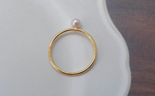 P-63伊勢志摩あこや本真珠ベビーパールピンキーリングK18三重県鳥羽市120000衣類・装飾品・工芸品その他 装飾品・工芸品