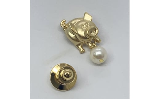 5-03三重県産あこや真珠7.0mm金色メッキタックピン三重県鳥羽市10000衣類・装飾品・工芸品アクセサリー