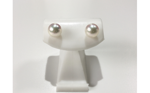 40-03アコヤ真珠 シンプルピアス(K18)三重県鳥羽市70000衣類・装飾品・工芸品アクセサリー