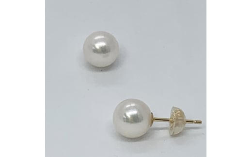 90-03三重県産あこや真珠8.0mm真珠 K18ピアス三重県鳥羽市110000衣類・装飾品・工芸品アクセサリー