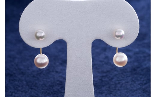 70-02あこや真珠ピアス(2-way,K18)三重県鳥羽市100000衣類・装飾品・工芸品アクセサリー