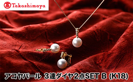 【島屋選定品】長谷川パール アコヤパール 2点SET B (K18)(TA-1682)三重県鳥羽市806000衣類・装飾品・工芸品アクセサリー