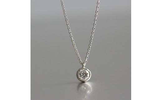 プラチナ900【ラボグロウンダイヤモンドネックレス】0.2ct 人気のミルグレインデザイン 長さ40cm LAB-PT900-003滋賀県大津市200000衣類・装飾品・工芸品アクセサリー