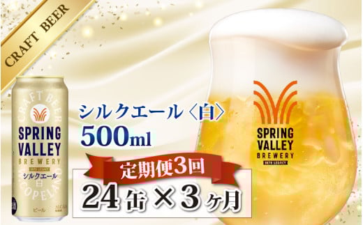 【定期便3回】キリン SPRING VALLEY BREWERY シルクエール 白 500ml × 24本 × 3ヶ月 | スプリングバレー 3回 3ヵ月滋賀県多賀町78000酒・アルコールビール・発泡酒
