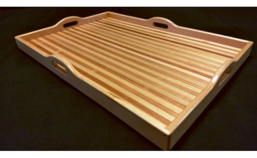 トッテもステキな杉ストライプ長角盆≪木製 スギ すぎ 桧 ヒノキ ひのき キッチン おぼん オボン インテリア トレイ トレー≫京都府亀岡市41000衣類・装飾品・工芸品その他 装飾品・工芸品
