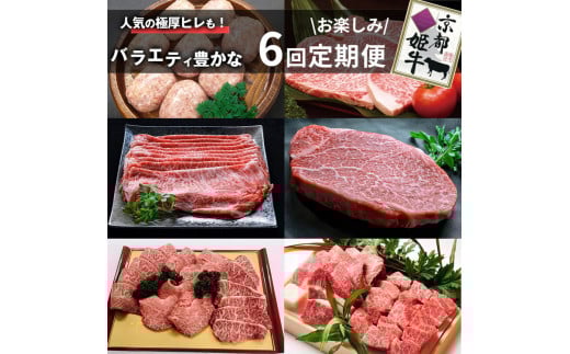 【6回定期便】京都産 ブランド和牛 京丹波姫牛 6ヵ月 お楽しみセット【計2.71kg】1回 360g〜650g ≪和牛 京丹波かぐら 厳選 赤身ステーキ サイコロステーキ 手ごねハンバーグ すき焼き 京都ポー