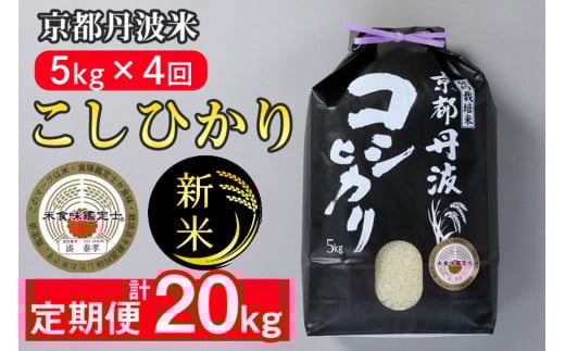 【11月発送】【定期便】令和7年産 新米 京都丹波米こしひかり5kg×4回 計20kg◇◆◇ 定期便 4回定期便 米 白米 5kg 4ヶ月 ※精米したてをお届け | 米・食味鑑定士厳選 コシヒカリ 京都丹波産 新