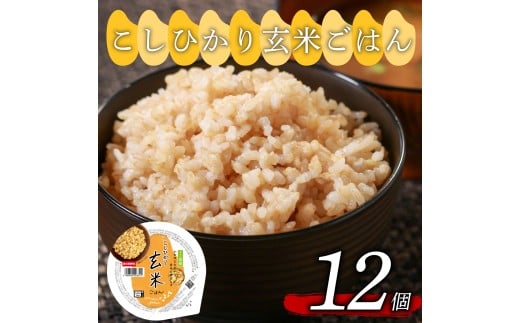 こしひかり 玄米ごはんパック 160g 12個 玄米 米 ごはん ご飯 こめ パックライス パックご飯 パックごはん ご飯パック ごはんパック パック ライス 備蓄 保存 非常 防災 電子 レンジ 温めるだ
