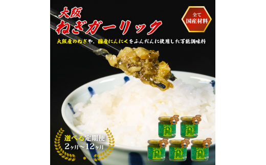 大阪ねぎガーリック ねぎ塩だれ 2個 定期便4回 難波ねぎ タレ ごはんのお供 調味料 簡単便利 お米 肉 と一緒に BBQ 焼肉 魚 ソース 常温保存 しゃぶしゃぶ 焼き肉 ほぼ無添加 大阪 松原大阪府