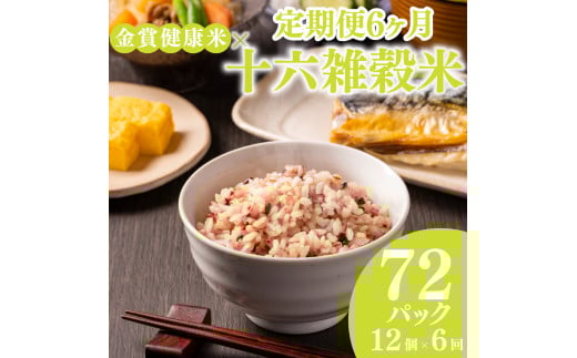 定期便 6ヶ月 ご飯パック 金賞 健康米 十六雑穀米  120g×12個入り 国産 レンチン もち麦 軽食 夜食 簡単 白米 麦 食物繊維 ビタミン 御飯 ごはん パック ご飯 パックライス大阪府松原市96000米・