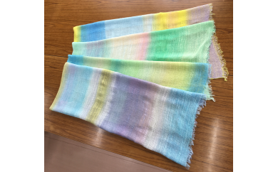 なないろ手染めスカーフ(寒色系)【036E-004】大阪府泉南市8500衣類・装飾品・工芸品その他 装飾品・工芸品