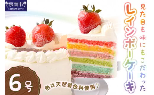 レインボーケーキ6号サイズ【074D-039】大阪府泉南市24000菓子・スイーツケーキ・カステラ