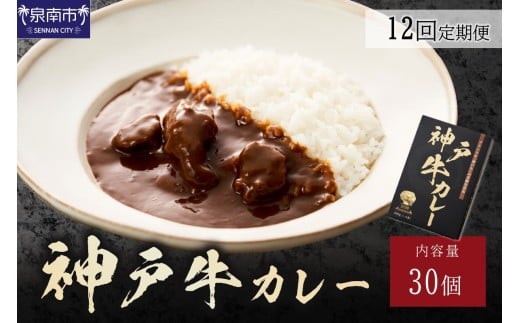 神戸牛カレー200g×30個セット 12ヶ月定期便【108A-008】大阪府泉南市1800000鍋セット・総菜・加工食品総菜