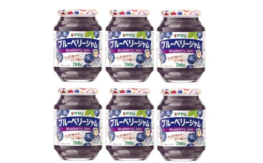 カンピー ブルーベリージャム 700g 1ケース(6本入) ギフト 朝食 果実ジャム フルーツジャム オリゴ糖配合 トースト ヨーグルト 家族向け まとめ買いに ブルーベリー兵庫県丹波篠山市