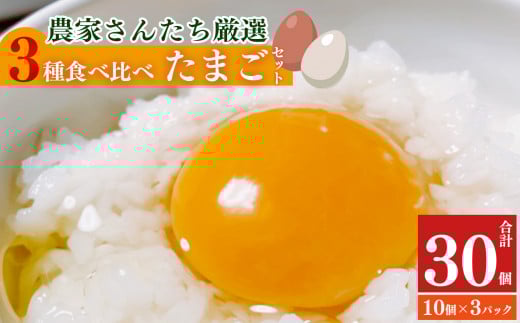 五條のたまご 食べ比べセット 計30個 | 卵 たまご 玉子 タマゴ 生たまご 生卵 奈良県 五條市奈良県五條市9000卵・乳製品卵(鶏、烏骨鶏等)
