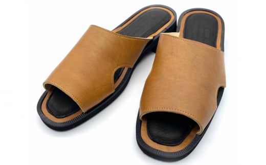 WRAP SANDALS キャメル×ブラック×キャメル 24cm / マルサンフットウェアー サンダル レザー 軽量 奈良県 御所市奈良県御所市69000衣類・装飾品・工芸品靴・履物