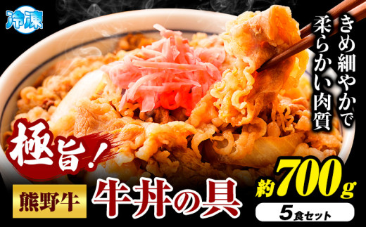 牛丼 熊野牛 牛丼の具 5個 セット 計700g 株式会社Meat Factory《30日以内に出荷予定(土日祝除く)》和歌山県 日高川町  牛肉 肉 牛丼 レンジ 湯煎 冷凍和歌山県日高川町14000肉その他 肉
