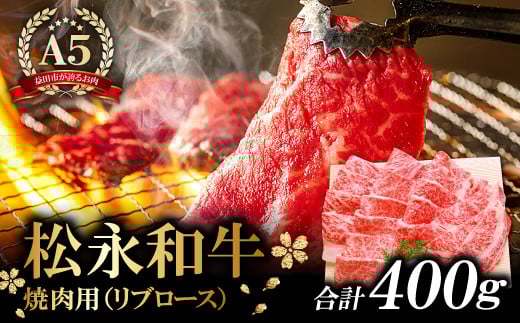 松永和牛 A5ランク 焼肉セット 400g【牛肉 焼肉 黒毛和牛 リブロース ロース 赤身 焼肉用 冷凍 和牛 肉 にく 松永和牛 まつなが牛 松永牛 A5ランク A5 400g お祝い ご褒美 贅沢 特別な日 ご馳走 パ