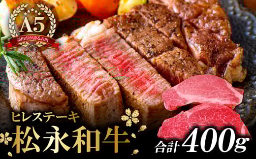 松永和牛 A5ランク 最高級 ヒレステーキ 2枚【牛肉 ステーキ 黒毛和牛 200g×2枚 合計400g 冷凍 肉 和牛 松永和牛 まつなが牛 A5ランク ヒレステーキ お祝い ご褒美 贅沢 特別な日 ご馳走 パーテ