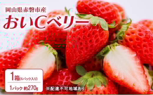 いちご 2026年 先行予約 赤磐市産 イチゴ  1箱 (1パック 約270g×4) おいCベリー 岡山県 赤磐市 苺 果物 フルーツ岡山県赤磐市20000果物・フルーツいちご