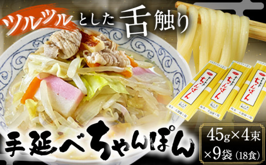 手延べちゃんぽん 45g×4束×9袋 18食 麺工房さかもと《30日以内に出荷予定(土日祝除く)》岡山県 浅口市 岡山県浅口市12000麺その他 麺