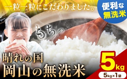 晴れの国岡山の無洗米 5kg (5kg×1袋) 岡山県産 無洗米 無洗 米 矢掛町《10月中旬-11月末頃出荷(土日祝除く)》米 コメ岡山県矢掛町13500米・パン無洗米