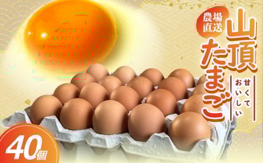 養鶏場から直送!甘くておいしい「山頂たまご」赤たまご 40個【1486633】岡山県久米南町10000卵・乳製品卵(鶏、烏骨鶏等)