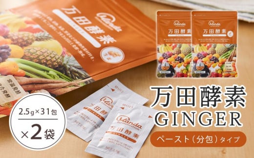 ★万田酵素 GINGER ペースト(分包)タイプ×2袋【しょうが ジンジャー 酵素 万田酵素 万田発酵 発酵食品 国産 発酵 ペースト 発酵サプリ 植物性 野菜 美容 健康 健康補助食品 まんだこうそ