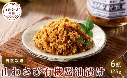 自然栽培 山わさび 有機醤油漬け 6瓶【ご飯のお共 オーガニック 無添加 尾道市 広島県】広島県尾道市12000調味料・油