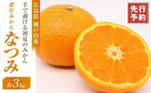☆先行 予約 濃厚すぎるほど濃いみかん 手で剥ける初夏のみかん なつみ 3kg<2026年4月上旬より発送開始>広島県尾道市12000果物・フルーツみかん・柑橘類