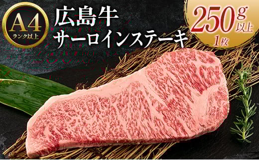 広島牛サーロインステーキ1枚【250g以上】(A4ランク以上)広島県北広島町20000肉牛肉