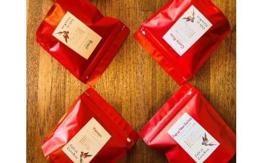 コーヒー豆(粉)100g×4種類セット山口県周防大島町22000お茶・飲料コーヒー・紅茶