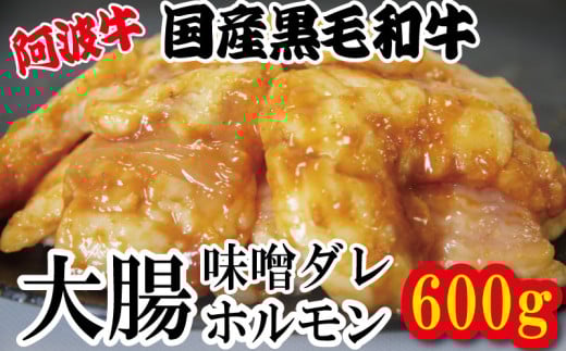 ホルモン 大腸 阿波牛 200g×3パック 計600g 冷凍 小分け 味噌 タレ 味噌ダレ 味噌漬け 焼肉 国産 牛 肉 黒毛和牛 和牛 BBQ バーベキュー 脂 シマチョウ もつ 牛肉 焼き やきにく ビール 酒 米 ご飯