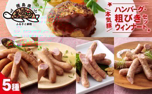 本気豚ハンバーグ・粗びきウインナーセット徳島県美波町18000肉豚肉