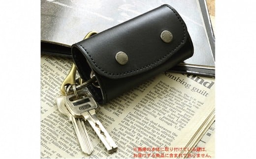 ポケット付きぬめ革キーケース ブラック徳島県松茂町25000衣類・装飾品・工芸品その他 装飾品・工芸品