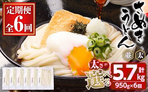 <訳あり・定期便><太さが選べる>半生うどん (5.7kg(6回)・極太) 訳あり 本場 讃岐 さぬき 香川県 麺 コシ 常温 常温保存 【man164-D】【こんぴらや販売】香川県まんのう町23000麺うどん