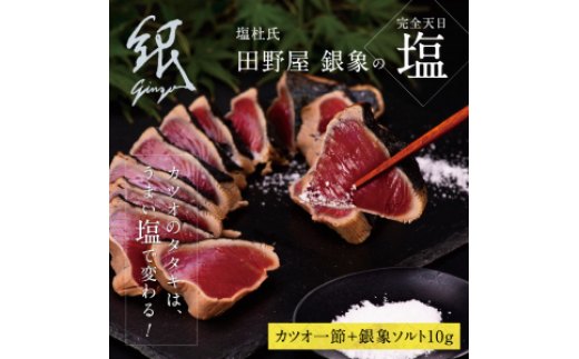 かつおのたたき 土佐厳選1本釣りわら焼き「田野屋銀象シリーズ 極カツオのタタキ(3人〜4人前)完全天日塩付(田野屋銀象ソルト)数量限定 鰹のたたき 魚 魚介 海鮮 刺身 冷凍 配送高