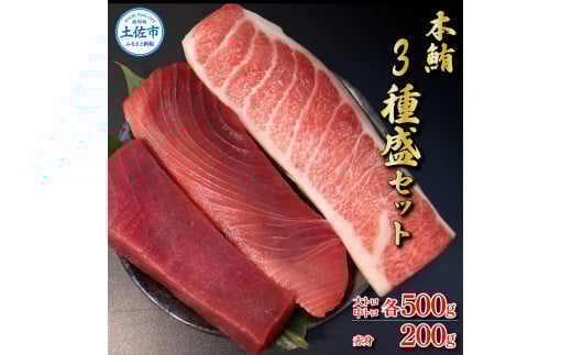 本マグロ 本鮪 大トロ・中トロ 各500g・赤身200g まぐろ3種盛セット まぐろ マグロ 赤身 刺身 マグロ丼 海鮮丼 魚 海鮮 魚介 おかず 冷凍 配送高知県土佐市85000魚介・海産物鮮魚
