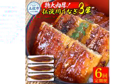 【6回定期便】仁淀川特大肉厚うなぎ3尾セット 定期コース 6ヶ月 タレ付き うなぎ 鰻 ウナギ 国産 蒲焼き かば焼き 1尾200g超え 仁淀川 太化うなぎ 養殖 おいしい 人気 冷凍 夏高知県土佐市20300