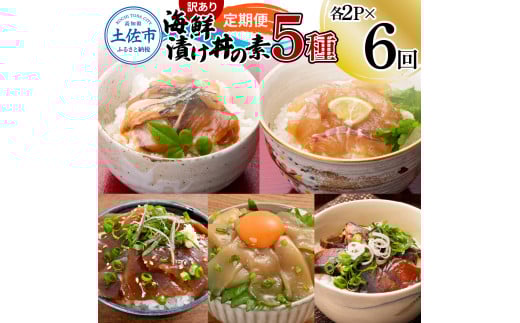 【6回定期便】訳あり土佐の海鮮漬け丼(5種×各2袋)セット 漬け丼の素 タイ 鯛 ブリ 鰤 マグロ 鮪 イカ カツオ 鰹 たたき 新鮮 魚 おかず おつまみ 惣菜 小分け 簡単 訳アリ わけあり高知県